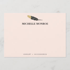 Tarjeta Pequeña Pink, el moderno diseñador de plumas de boho con o
