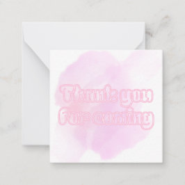 Tarjeta Pequeña Pink Flat Note Card