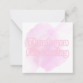 Tarjeta Pequeña Pink Flat Note Card