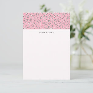 Tarjeta Pequeña Pink Gray Leopard 2 personalizado