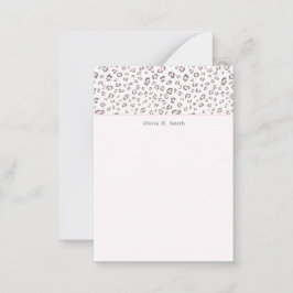 Tarjeta Pequeña Pink Gray Leopardo personalizado
