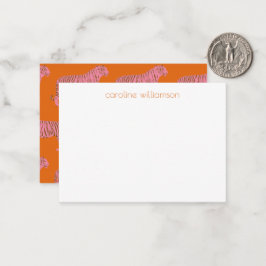 Tarjeta Pequeña Pink Orange Tiger Personalized Gift Enclosure