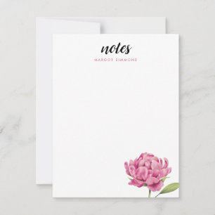 Tarjeta Pequeña Pink Peony Floral Moderno