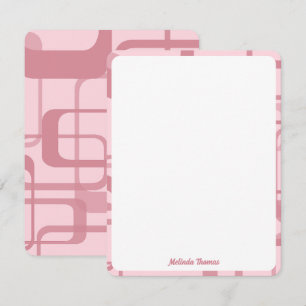 Tarjeta Pequeña Pink Retro 60's 70 Resumen de nombre personalizado