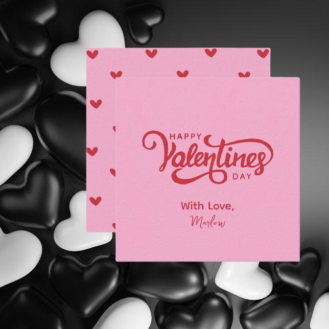Tarjeta Pequeña Pink simple y moderno Feliz Día de San Valentín (Subido por el creador)