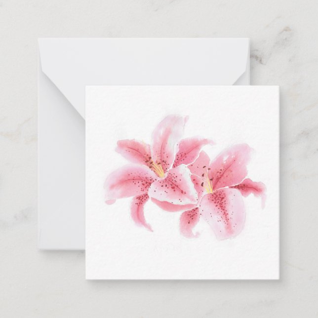 Tarjeta Pequeña Pink Stargazer Lilies (Anverso)