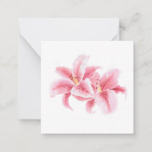 Tarjeta Pequeña Pink Stargazer Lilies
