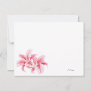 Tarjeta Pequeña Pink Stargazer Lilies