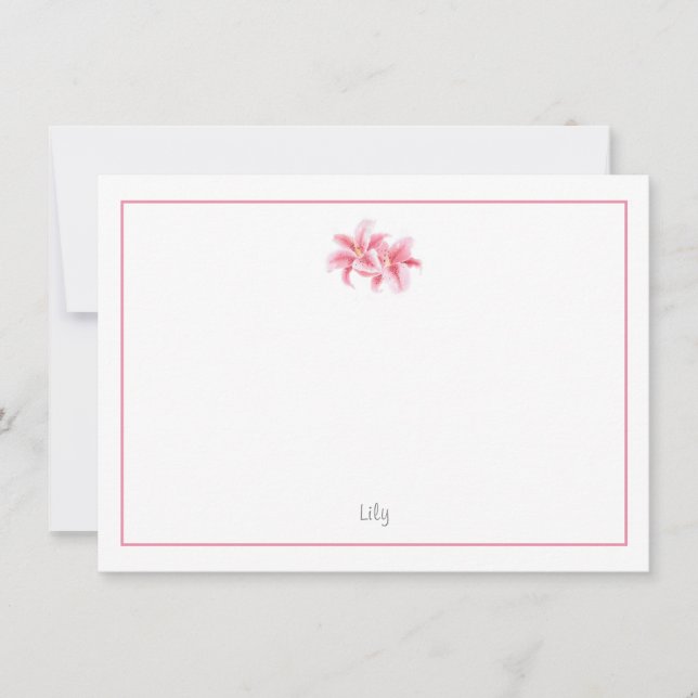 Tarjeta Pequeña Pink Stargazer Lilies (Anverso)