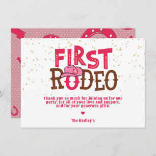 Tarjeta Pequeña Pink Wild West Cowgirl Primer cumpleaños