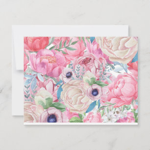 Tarjeta Pequeña Pink y Rubor Peonies primavera verano
