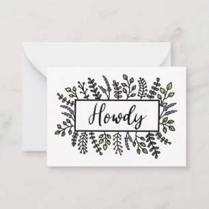 Tarjeta Pequeña Pintado a mano de Howdy