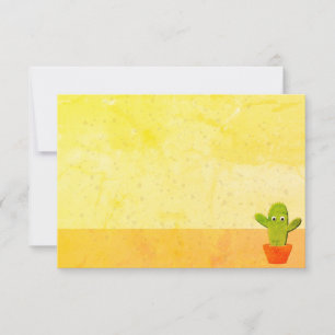 Tarjeta Pequeña Pintura de cactus de dibujos animados linda en bla