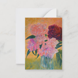 Tarjeta Pequeña Pintura de Peonies
