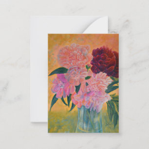 Tarjeta Pequeña Pintura de Peonies