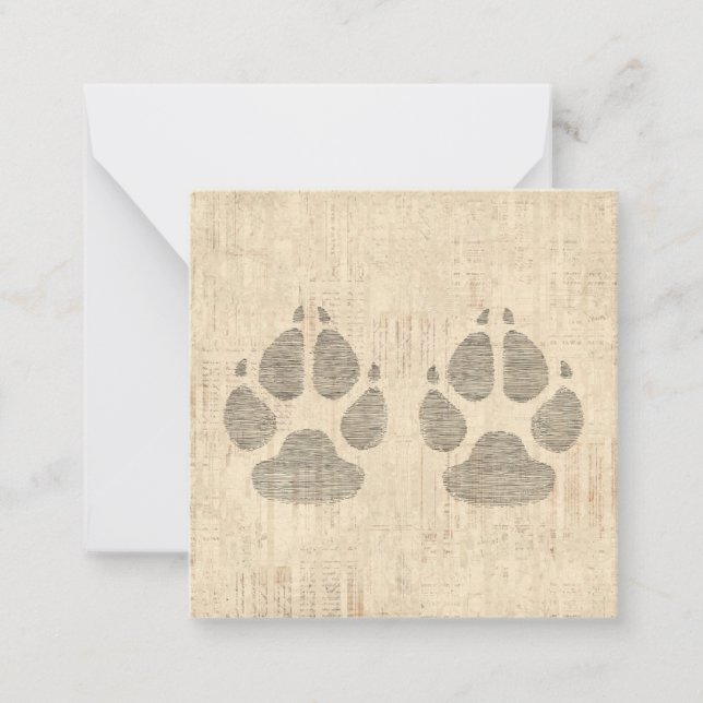 Tarjeta Pequeña Pintura de perro Imprimir arte con fondo de papel  (Anverso)