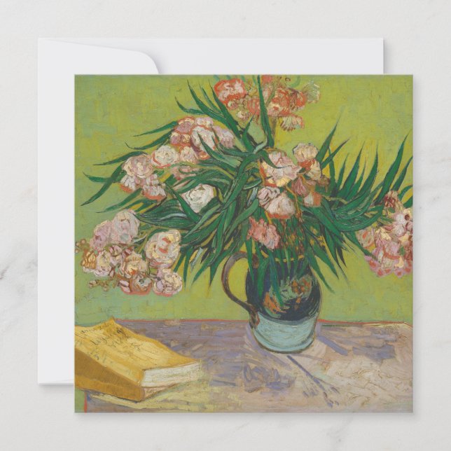 Tarjeta Pequeña Pintura floral de Vincent Van Gogh Oleander (Anverso)
