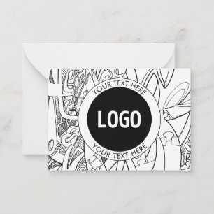 Tarjeta Pequeña Pintura original de línea moderna y su logotipo