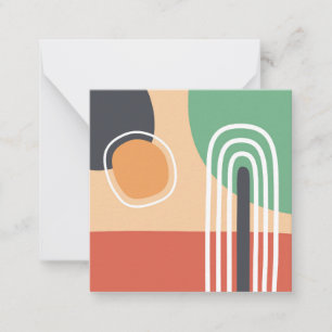 Tarjeta Pequeña Pintura retro bohemia de colores arco iris