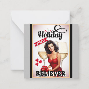 Tarjeta Pequeña Pintura Retro Holiday Stress Reliever