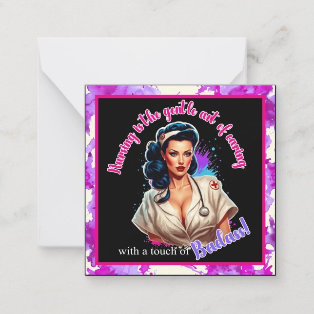Tarjeta Pequeña Pinup_ Nurse Badass (Anverso)