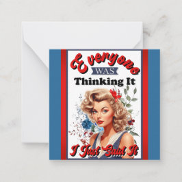 Tarjeta Pequeña Pinup_ retro americano acabo de decirlo