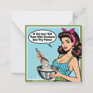 Tarjeta Pequeña Pinup_ retro con amabilidad