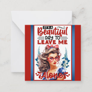 Tarjeta Pequeña Pinup_ retro estadounidense es un día hermoso