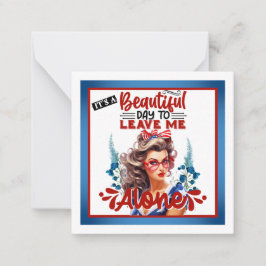 Tarjeta Pequeña Pinup_ retro estadounidense es un día hermoso