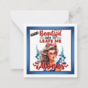 Tarjeta Pequeña Pinup_ retro estadounidense es un día hermoso