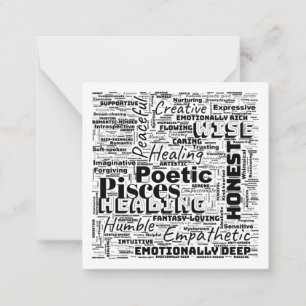 Tarjeta Pequeña Pisces Zodiac Word Cloud Inspiration Sqaure