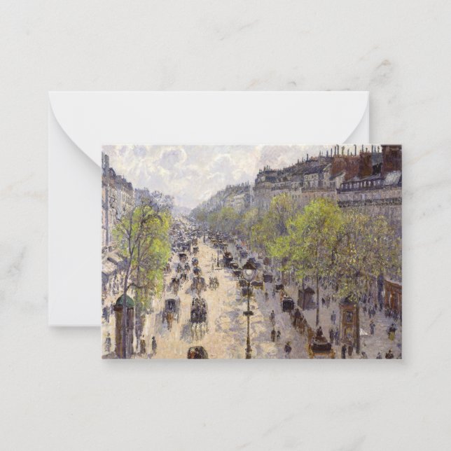 Tarjeta Pequeña Pissarro - Boulevard Montmartre, primavera (Anverso)