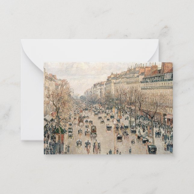 Tarjeta Pequeña Pissarro - Boulevard Montmartre, tarde del sol (Anverso)