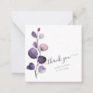 Tarjeta Pequeña PixDezines Acuarela Eucalipto Otoñal Morado
