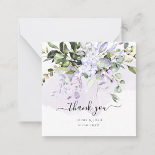 Tarjeta Pequeña PixDezines Elegante acuarela morado+eucalipto