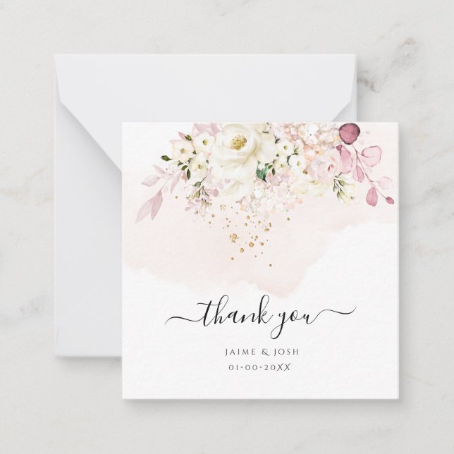 Tarjeta Pequeña PixDezines Elegante Rosas de Hielo H2 Rubor Hyde C (Anverso)