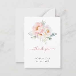 Tarjeta Pequeña PixDezines Floral Acuarela Peonías Rosadas