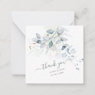 Tarjeta Pequeña PixDezines H2 Faux Gold Blue Gum Eucalyptus