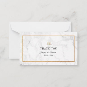 Tarjeta Pequeña PixDezines Marble Faux Gold Classic Gracias
