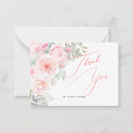Tarjeta Pequeña PixDezines Peonías Rosas Rosa Pálido