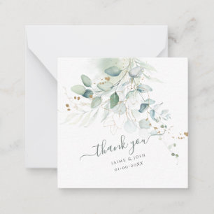 Tarjeta Pequeña PixDezines Watercolor Faux Gold Eucalyptus