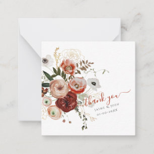 Tarjeta Pequeña PixDezines Watercolor Marsala Red Otumn Love Note