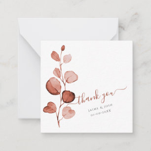 Tarjeta Pequeña PixDezines Watercolor Rust Naranja Caída Eucalyptu