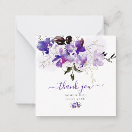 Tarjeta Pequeña PixDezines Watercolor Sweetpeas Violeta Púrpura