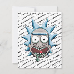 Tarjeta Pequeña Pixelverse Rick Drooling Head