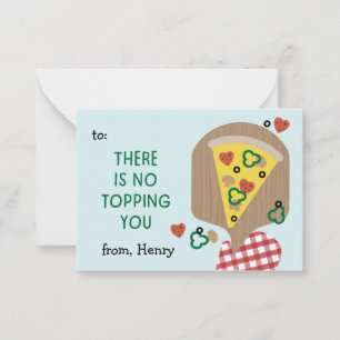 Tarjeta Pequeña Pizza My Heart class valentine