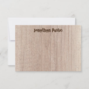 Tarjeta Pequeña Placa De Madera Plank Aspecto Elegante Texto En Pe
