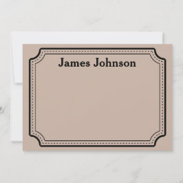 Tarjeta Pequeña Placa de nombre de escritorio con fuente serif neg