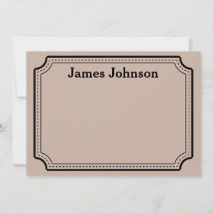 Tarjeta Pequeña Placa de nombre de escritorio con fuente serif neg