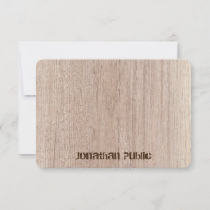 Tarjeta Pequeña Placa Plank Wood Aspecto de texto perturbado Elega